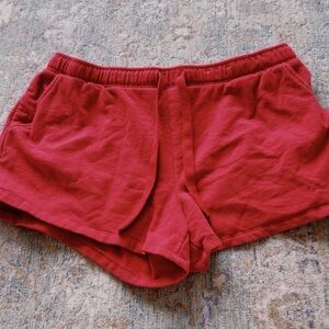 Auden Women's Deep Red Athletic Bike Shorts